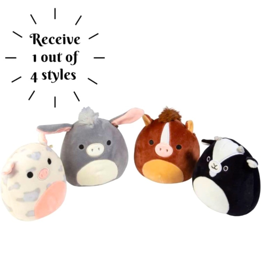 Squishmallow 5" Assorted Single Plush- Horse, Pig, Donkey or Goat- Mystery